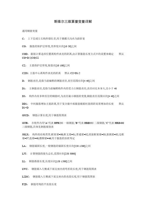 斯维尔三维算量变量详解讲解