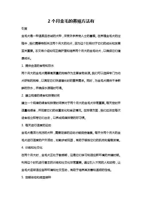 2个月金毛的养殖方法有
