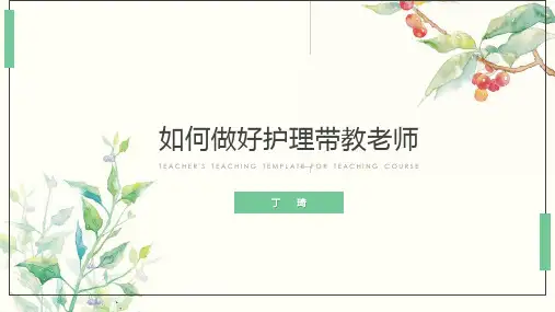 如何做好护理带教老师讲课资料