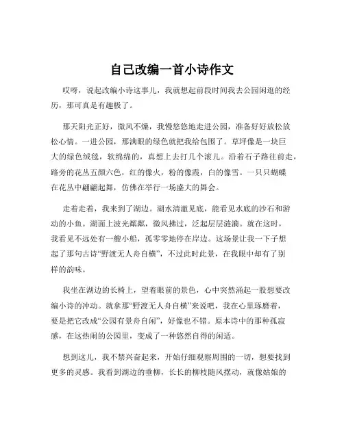 自己改编一首小诗作文