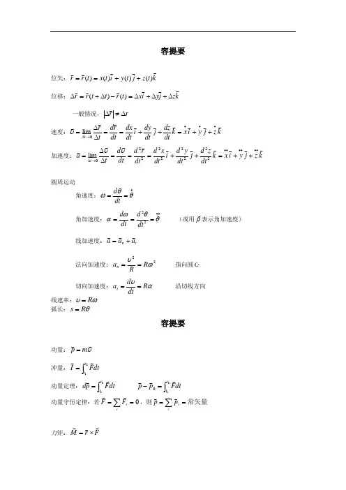 大学物理上复习全资料