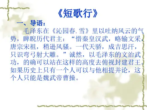《短歌行》人教版高中语文必修二
