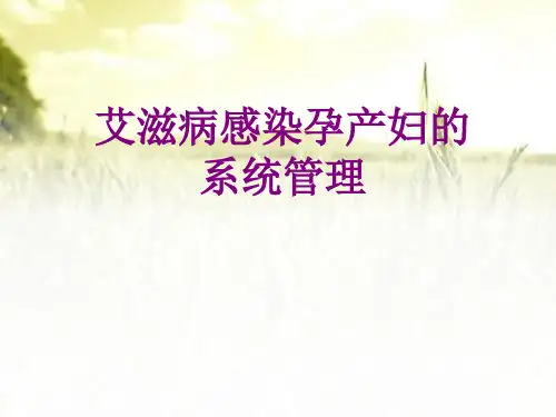 艾滋病感染孕产妇的系统管理 PPT