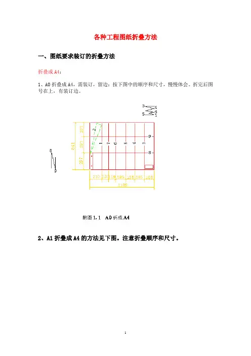各种工程图纸折叠方法
