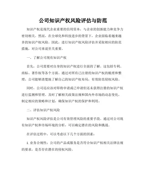 公司知识产权风险评估与防范