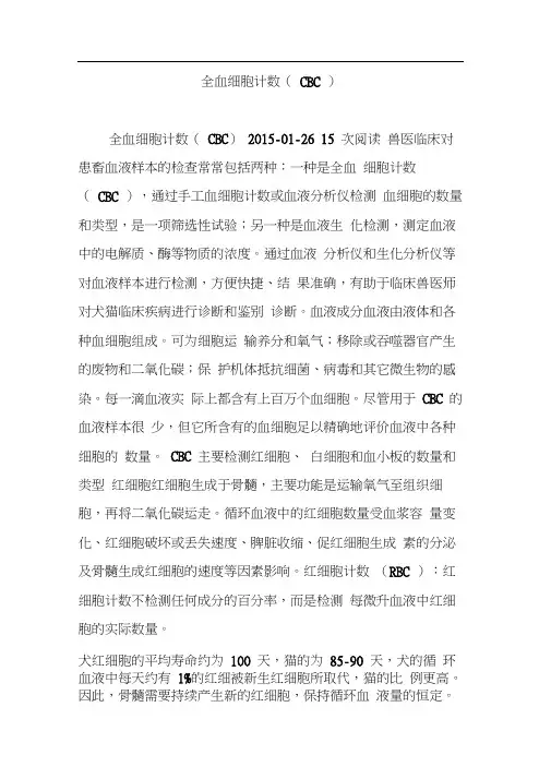 全血细胞计数(CBC)
