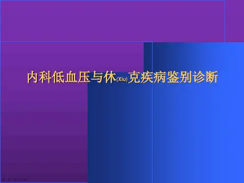 内科疾病低血压与休克诊断及治疗学习ppt