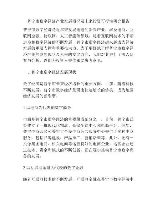 普宁市数字经济产业发展概况及未来投资可行性研究报告