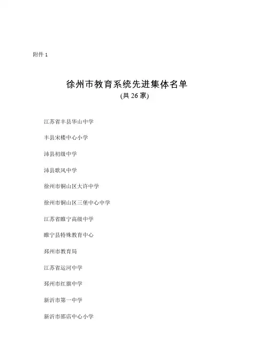 徐州市优秀教育工作者名单
