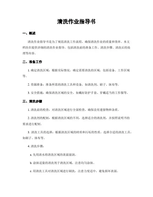 清洗作业指导书