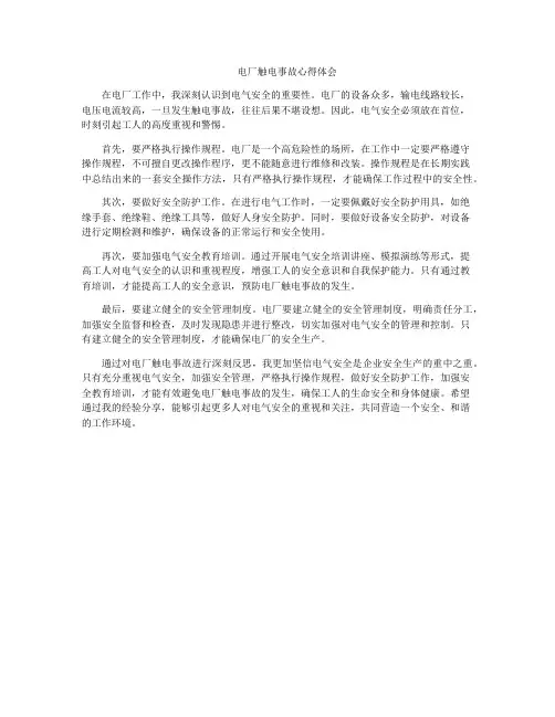 电厂触电事故心得体会