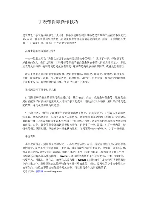 手表带保养操作技巧