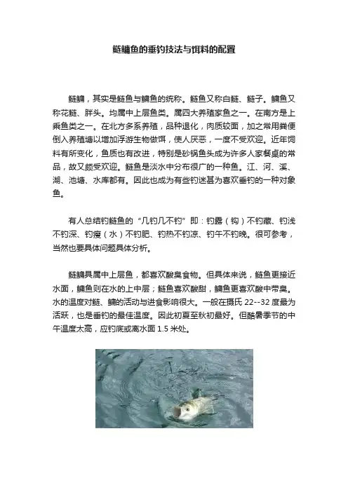 鲢鳙鱼的垂钓技法与饵料的配置