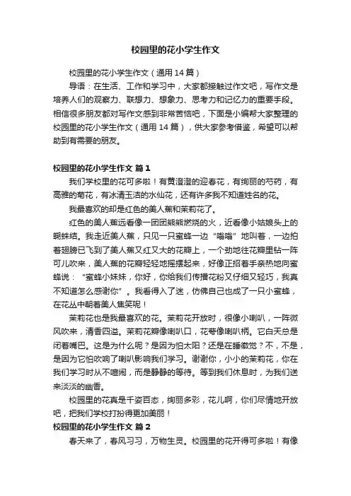 校园里的花小学生作文