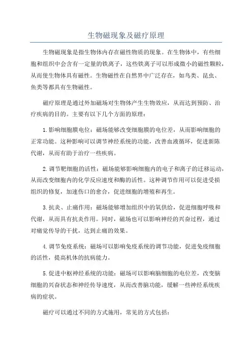生物磁现象及磁疗原理