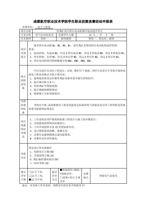 用PLC设计四台电动机顺序起动逆序停止(电气自动化)