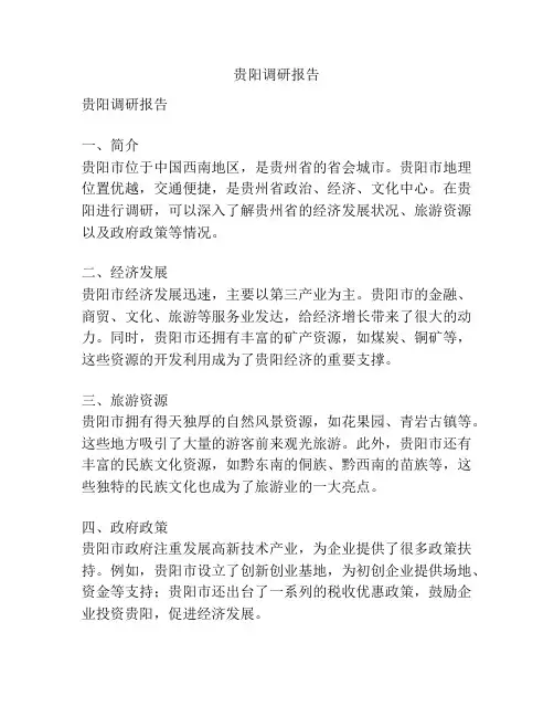 贵阳调研报告