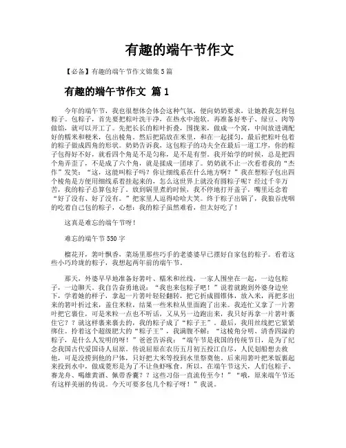 有趣的端午节作文