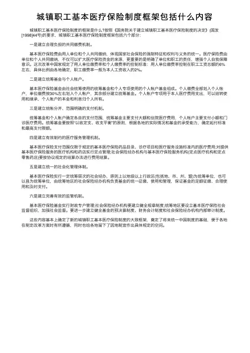 城镇职工基本医疗保险制度框架包括什么内容