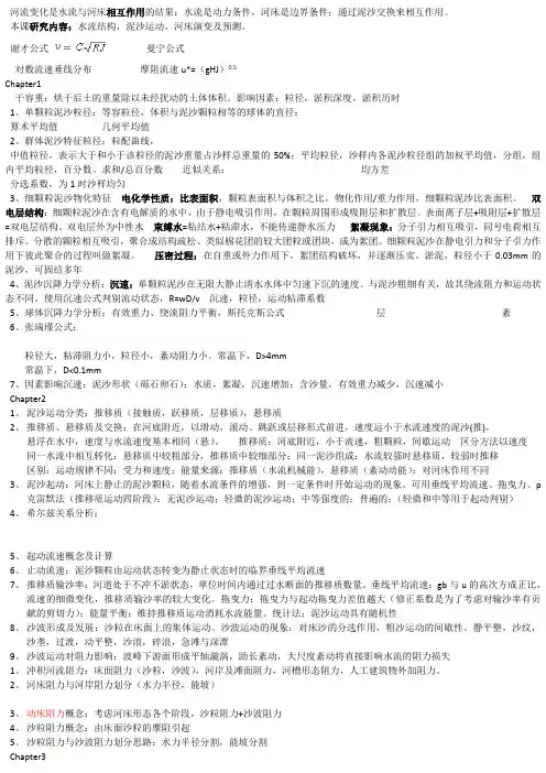 河流动力学复习
