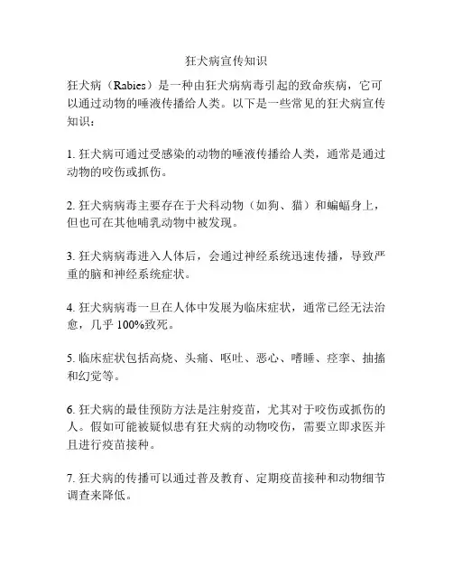 狂犬病宣传知识