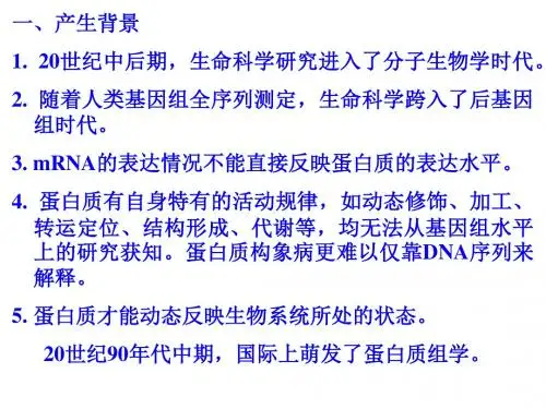 蛋白质组学简介张幻灯片