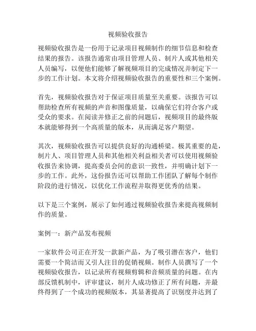 视频验收报告