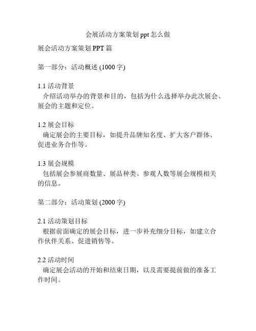 会展活动方案策划ppt怎么做