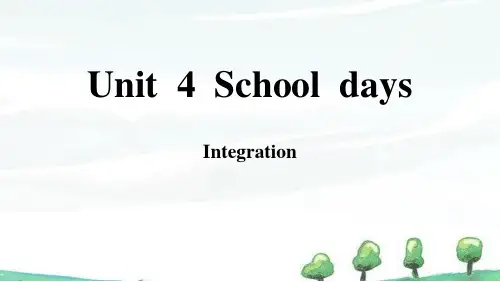 新译林版英语七年级上册全册课件 Unit 4 School days(4.Integration)