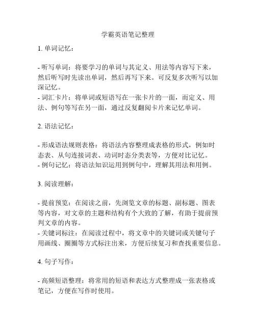 学霸英语笔记整理