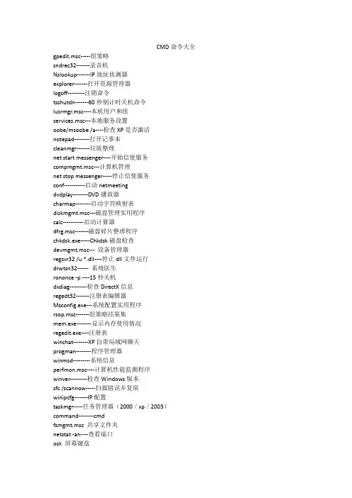 CMD命令大全
