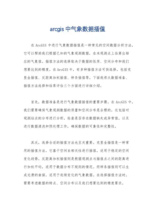 arcgis中气象数据插值