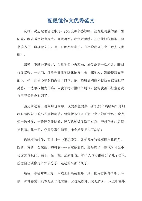 配眼镜作文优秀范文