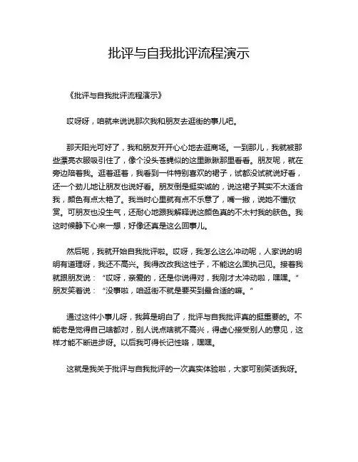 批评与自我批评流程演示