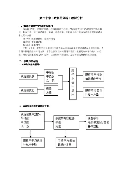 人教版数学八年级下册 第二十章《数据的分析》教材分析