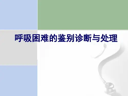 急性呼吸困难鉴别诊断与处理PPT课件