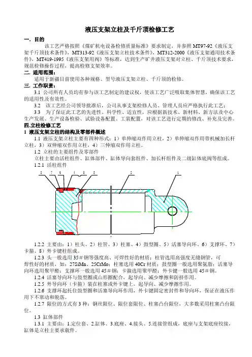 立柱、千斤顶维修工艺