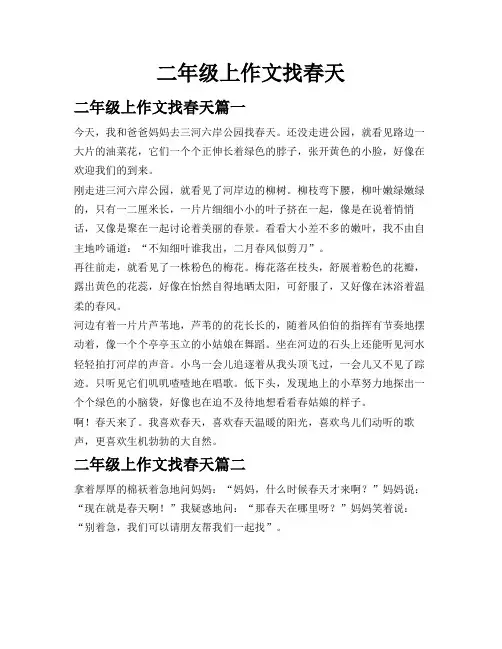二年级上作文找春天