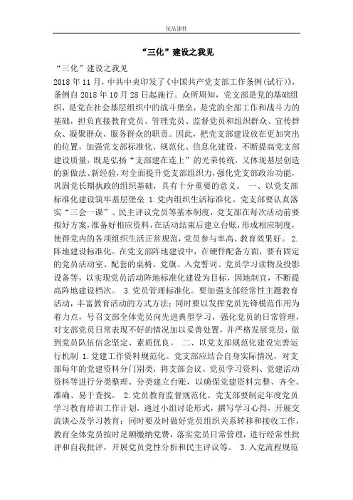 “三化”建设之我见