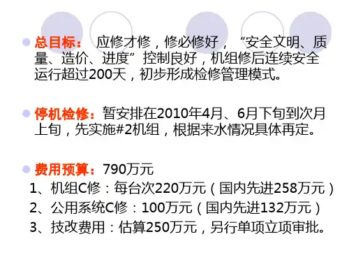 电厂检修总体策划ppt课件