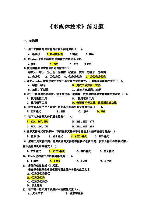 北工大多媒体技术导论期末复习