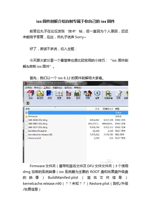 ios固件剖解介绍自制专属于你自己的ios固件