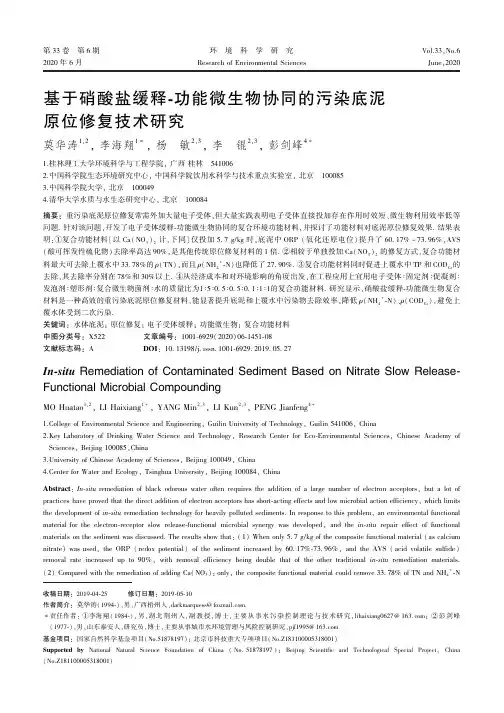 基于硝酸盐缓释-功能微生物协同的污染底泥原位修复技术研究