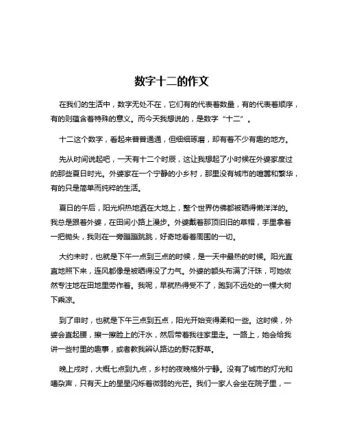 数字十二的作文