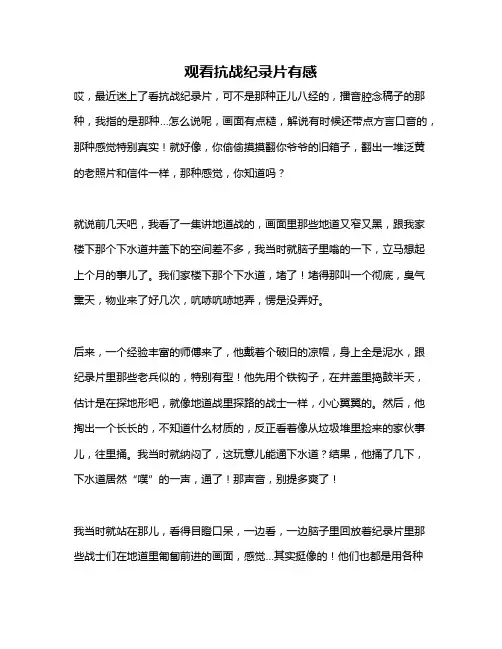 作文《观看抗战纪录片有感》