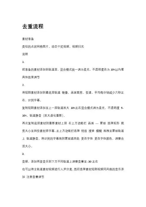 视频剪辑去重步骤详解