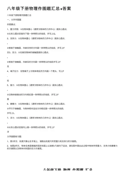 八年级下册物理作图题汇总+答案
