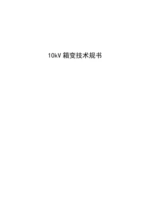 10KV箱变技术规范标准