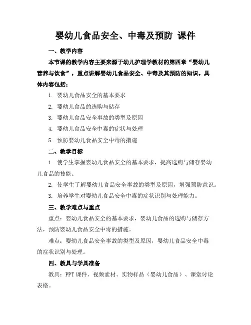 婴幼儿食品安全、中毒及预防课件