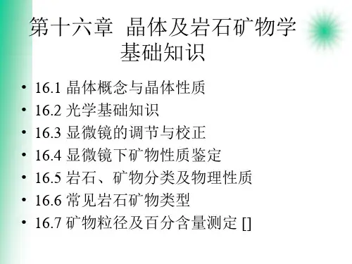 2020年第九章晶体及岩石矿物学基础知识参照模板可编辑